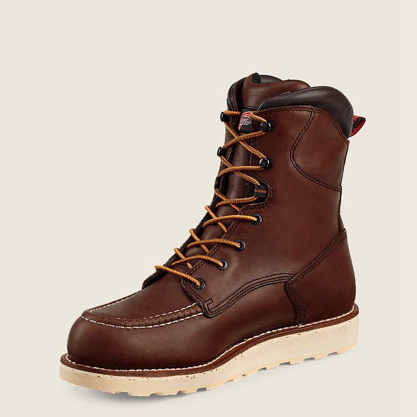 Red Wing Mens Traction Tred - 8-inch Waterproof Soft Toe - Work Boots Burgundy - 1659DFZSC